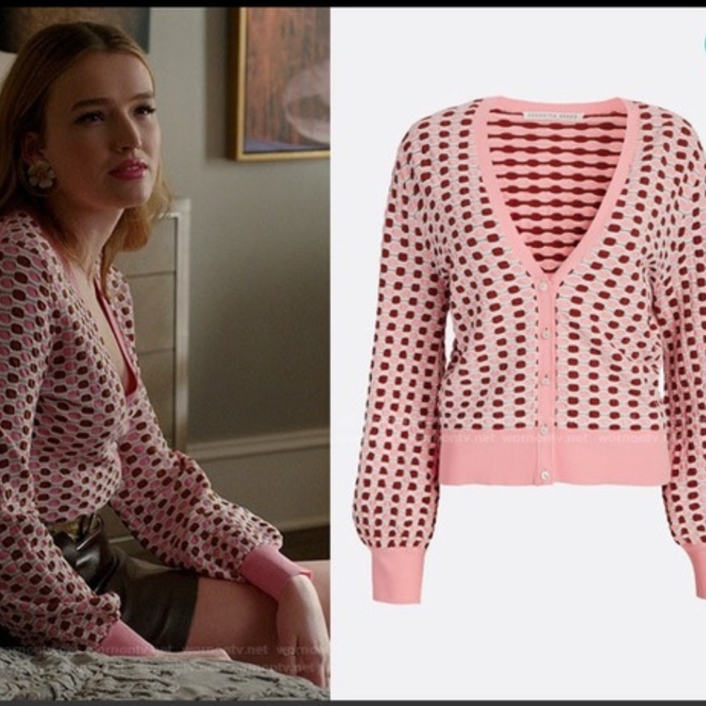 NWOT Veronica Beard Loraine Balloon Sleeve Cardigan Pink size Large